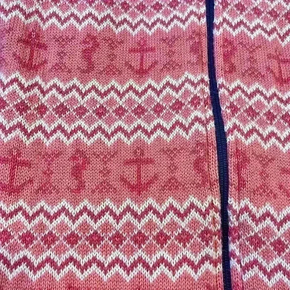 Vineyard Vines Women’s Reversible Thick Knit Vest Size Small Navy Pink Nautical - Picture 5 of 8